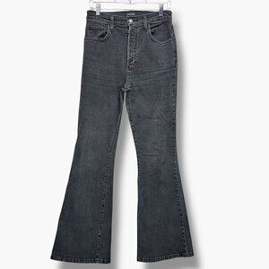 Favorite Daughter Valentina Super High Rise Flare Boulder Black Jeans 28 Stretch